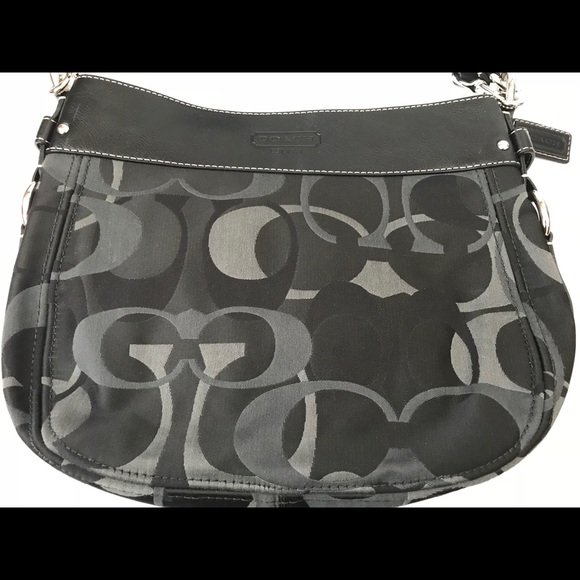 🔥HP🔥NWT Vintage COACH Black/Gray Signature Purse - Picture 6 of 9